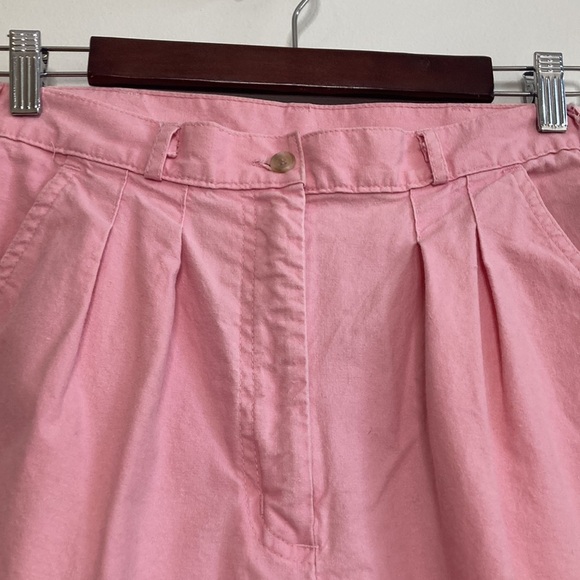 Vintage Shorts Womens Small High Waist 90s Mom Wide Leg Pink Cotton - Picture 3 of 10